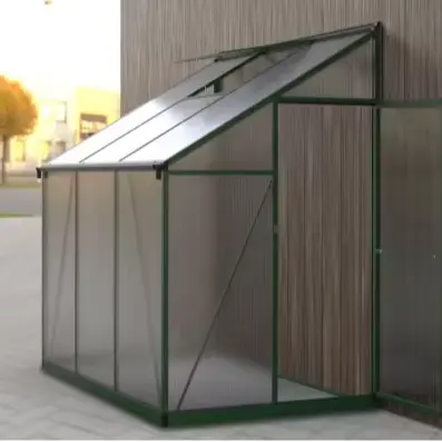 Heavy Duty Polycarbonate and Aluminum Frame Outdoor Lean-to Greenhouse with Fast and Easy Installation