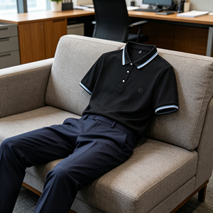 ODM OEM Men's Cotton Knitted for Shirt Print Design Anti-Wrinkle Embroidered Collar Trim Short <strong>Sleeve</strong> Casual <strong>Golf</strong> Business <strong>Top</strong> - Product Image 3