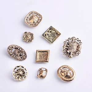 Vintage Metal Cristal Rhinestone Botón Encantos Accesorios DIY Fabricación de joyas - Product Image 2