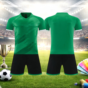 Men Football Jersey Kit Lightweight <b>Brush</b> Pattern Soccer Shirt Shorts Set For <b>Outdoor</b> Soccer Games - Product Image 5