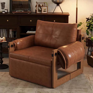 Sofá <span class=keywords><strong>cama</strong></span> individual <span class=keywords><strong>de</strong></span> madera maciza <span class=keywords><strong>de</strong></span> diseño moderno 2025, plegable, <span class=keywords><strong>de</strong></span> doble propósito para balcón y estudio, <span class=keywords><strong>cama</strong></span> retráctil para silla relajante - Product Image 3