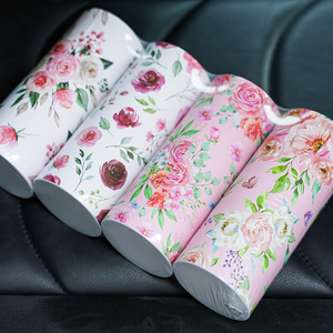 Caja de pañuelos de coche de tubo redondo de tejido de coche de cilindro biodegradable ecológico caja de pañuelos de cilindro de flores de viaje para coche - Product Image 2