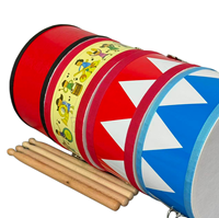 Ensemble de batterie en bois double face réglable fait main, instrument de percussion éducatif avec sangle et baguettes de batterie, vente en gros