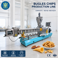 Machines à chips de maïs frit, ligne de production d'extrusion, machine à chips de maïs frit, machine à chips de maïs en forme de bugles