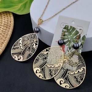 Boucles d'oreilles en forme de goutte d'eau pour femme, bijoux hawaïens Tribal, plaqué or 18 carats, nouveauté <span class=keywords><strong>2023</strong></span> - Product Image 6