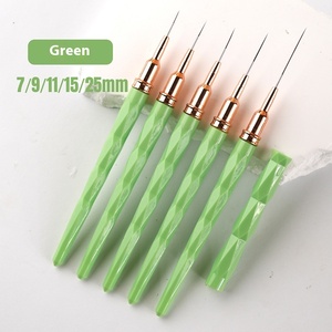 5-gói Macaron móng tay nghệ thuật sơn móc cạnh bàn chải thiết lập xuyên biên giới mới đặc biệt kéo dòng bút với chất liệu nylon Nail Rod nhựa - Product Image 6