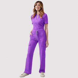 2026 Women V Neck Scrubs Uniforms Set Stretch Medical Uniformes Medicos Hospital Workwear Nursing Scrub Suit - Product Image 3