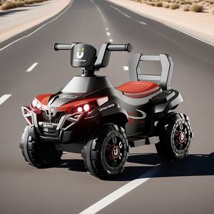 Электрический детский аттракцион, четырехколесный батарейный аккумулятор, игрушка для детей, для езды с подспинкой, музыкальный плеер, перезаряжаемый детский автомобиль - Product Image 1