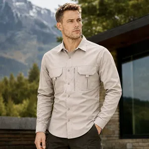 Herren Langarm-Hemden Atmungsaktives Nylon Einfarbig Casual Outdoor-Bekleidung <span class=keywords><strong>FREDD</strong></span> MARSHALL Schneller Versand - Product Image 3