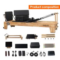 Machine de Pilates Reformer en chêne, personnalisée, durable et portable - Équipement de fitness professionnel pour studio et domicile avec entraînement corporel équilibré de type yoga