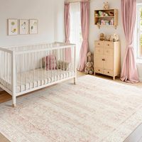 Nötr allık pembe Boho halı çiçek katlanabilir makine yıkanabilir Mat yumuşak oturma odası yatak yurt Mat bebek kreş kilim