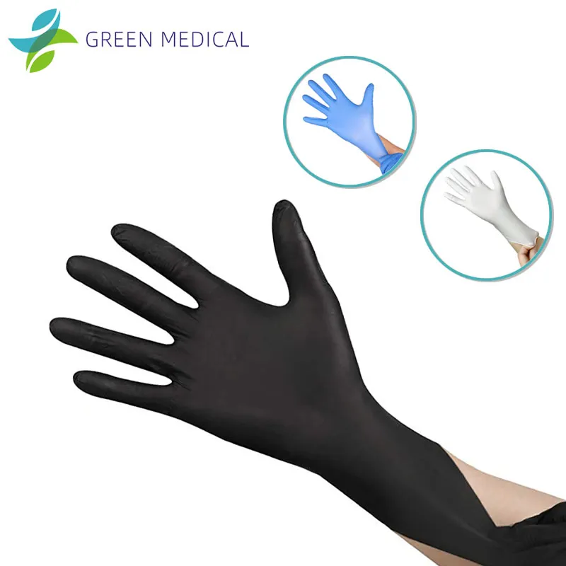 GMC stok ucuz siyah yüksek kaliteli koruyucu eldiven hazır gönderi lateks ücretsiz saf nitril tek kullanımlık nitril eldiven toz ücretsiz