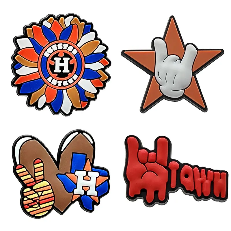 wholesale custom rubber PVC 2023 shoe charms texas style French fries shoe Buckle charm accessories fit kid Garden Shoes decor