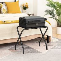 Support de bagages pliable en gros, compatible dropshipping, support de valise pliable en métal pour chambre d'hôtes, hôtel, chambre à coucher, placard