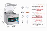 Machine d'emballage sous vide à double chambre Xicang XC-340, barre de scellage double, scelleuse sous vide automatique pour la transformation de la viande