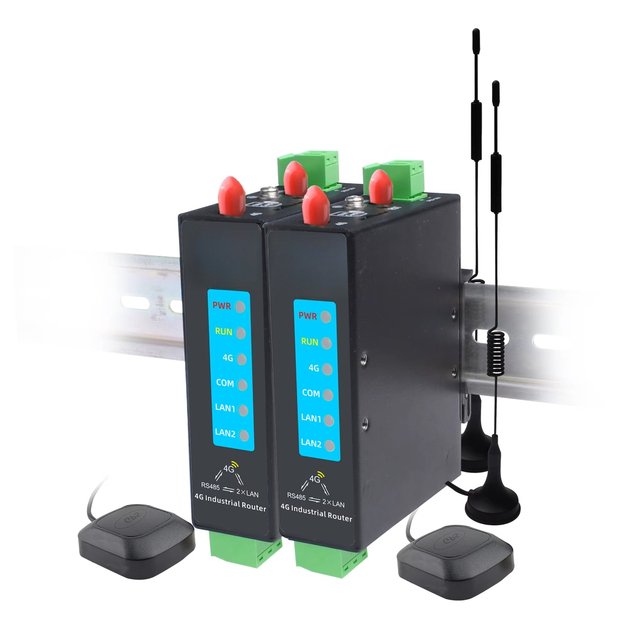 Industrial 4G IoT Gateway, RS485 to 4G Ethernet Router, MQTT Edge Computing, Dual Ethernet Port, GPS Optional