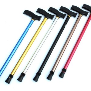 Aluminum Alloy Telescopic Walking Stick 2 Section <b>Adjustable</b> Height Anti Slip Rubber Tip For Seniors Hiking - Product Image 5