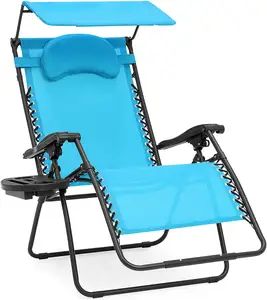 Woqi Sun Lounger Chair Garden Leisure Chair Chaise Longue Folding Metal Deck Chair