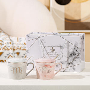 Ensemble cadeau saint valentin transfrontalier <span class=keywords><strong>nouvelle</strong></span> tasse d'amour en marbre 1314 Couple tasse en céramique tasse à eau - Product Image 2