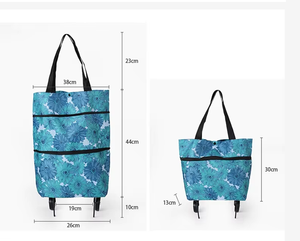 Promotion Portable Washable Folding Grocery <b>Trolley</b> Superet Shopping Bag With Wheels - Product Image 2