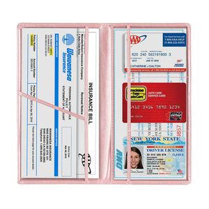 Portatarjetas de registro de seguro de coche con logotipo personalizado, billetera de cuero Pu Premium, organizador de documentos, tarjetero de coche - Product Image 5