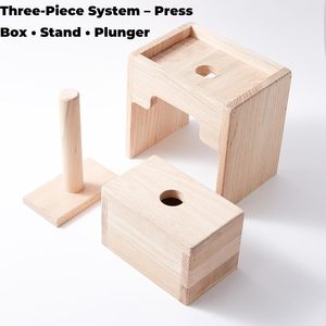 Prensa de mantequilla de madera maciza, color natural, utensilio de cocina de madera para dar forma a la mantequilla, diseño moderno minimalista - Product Image 2