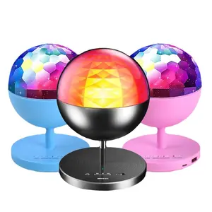Mini Party Light Rotating Disco Ball Rgb Sound Activated Rechargeable Sound Activated Dj music speaker Light with Remote Control