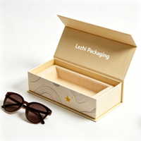 Boîtes rigides d'emballage de lunettes de soleil tendance et écologiques, vente en gros d'usine, logo personnalisé, fermeture magnétique, design pliable