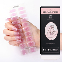 Autocollants pour ongles en gel semi-durcis style coréen printemps-été, motifs papillons et fleurs scintillants, wraps pour ongles en gel UV, personnalisables OEM, vente en gros