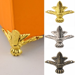 Zinc Alloy Decorative Box Feet Metal Corner Legs for Wooden Gift Boxes and Craft Cases with Classic Antique Protectors Feet