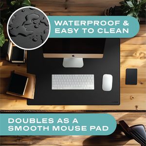 Tùy chỉnh cao cấp màu đen da Cáp tổ chức bàn mat chống trượt dưới chuột pad với blotter hiện đại nhà văn phòng bảo vệ - Product Image 2