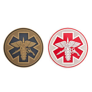 Parche médico <span class=keywords><strong>de</strong></span> PVC suave con logotipo 3D personalizado insignia <span class=keywords><strong>de</strong></span> Paramédico <span class=keywords><strong>de</strong></span> rescate cruzado <span class=keywords><strong>de</strong></span> goma con gancho y lazo - Product Image 2