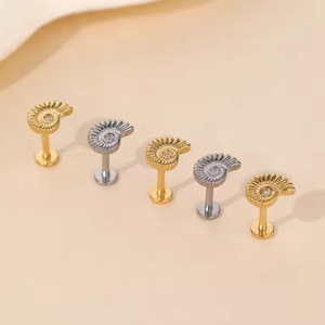 <b>Titanium</b> Alloy <b>Stud</b> Earrings Minimalist Design Heart Shaped Unisex Fashion Jewelry - Product Image 1