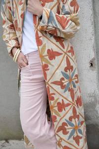 Chaqueta Acolchada Larga con Bordado Floral, Forro de Algodón Ecológico para Invierno y Otoño, Estilo Crewel, Regalo Especial de Navidad, Clásica - Product Image 6