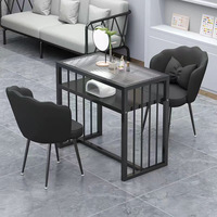 Meubles de salon de manucure en vente directe d'usine Tables à ongles modernes de luxe Ensembles de tables et de chaises pour ongles en verre