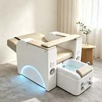 Fauteuil de pédicure de luxe Kaiselong réglable en fibre de verre avec pompe de drainage, fonction de massage des pieds portable et système de jets sans tuyauterie