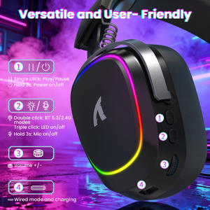 <span class=keywords><strong>Casque</strong></span> de jeu sans fil Attack Shark G800 à <span class=keywords><strong>connexion</strong></span> 3 modes et latence ultra-faible - Product Image 3