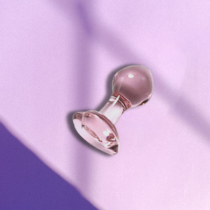 Volks handwerk Heil kristalle Butt Plug Steine Glas rosa Herz Glas Butt Anal Plug - Product Image 6