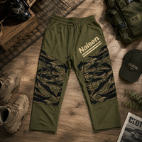 Pantalon cargo streetwear camouflage à rayures tigrées pour homme, style OEM ODM, coupe oversize, jogging tactique, pantalon de survêtement camouflage, logo personnalisé