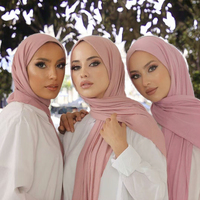Pour la vente en gros, foulard hijab en jersey de coton uni, écharpe, châle, femme musulmane, extensible, doux pour la peau, respirant