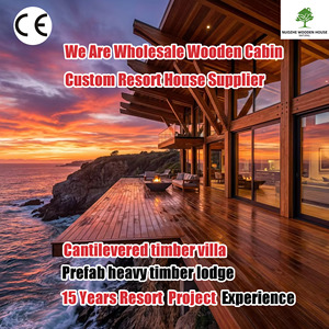 Villa préfabriquée de luxe en bois massif certifiée CE, type chalet de villégiature en bord de mer - Product Image 1