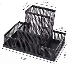 Metal Mesh Desk Organizer Stationary Storage Stand <b>Pen</b>, Pencil Holder for Office, Home, and Study Table - Product Image 5