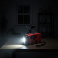 Radio AM/FM Táctica LED con Manivela Solar, Recargable por USB, ABS, IP65, Fuente de Energía de Emergencia, para Camping, Trabajo, Viajes y Uso en Exteriores