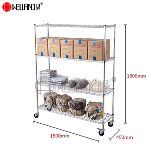 Chất lượng cao 4 Tier dây Heavy Duty siêu thị Giá hiển thị kệ lưu trữ Kệ - Product Image 3
