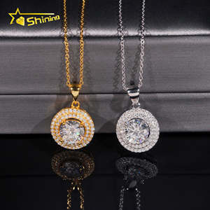 Collana di ciondoli di alta gioielleria GRA certificata 925 <span class=keywords><strong>argento</strong></span> Pass diamante Tester <span class=keywords><strong>D</strong></span> VVS Moissanite collana pendente donne feste regali - Product Image 2