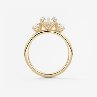 3 Karat Runder Drei-Stein-Trellis Labor-Gezüchteter Diamant-Verlobungsring 10K/14K/18K Massivgold IGI-Zertifiziert CVD/HPHT Maßanfertigung