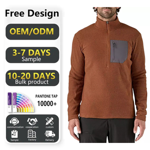 Pull-over zippé 1/4 pour hommes, coupe sèche, léger, évacuation de l'humidité, sweat-shirt de golf, col montant, poche brodée, technique de printemps - Product Image 1