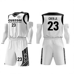 Conjunto de Uniforme de Baloncesto de Poliéster de Alta Elasticidad, Transpirable, que Absorbe la Humedad, con Números y Logotipo Personalizados, de Secado Rápido y Duradero - Product Image 1