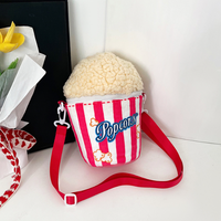 2026 vente chaude en peluche Snack jouet mignon fille en peluche téléphone portable sac à bandoulière mode Kawaii personnalisé pop-corn en forme de porte-monnaie