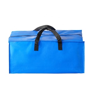 ถุงเก็บของ PE สีน้ำเงินขนาดใหญ่พิเศษ แข็งแรง ทนทาน กันน้ำ สำหรับการขนย้ายและใช้เก็บที่นอน พร้อมซิปและหูหิ้วเสริมความแข็งแรง - Product Image 2